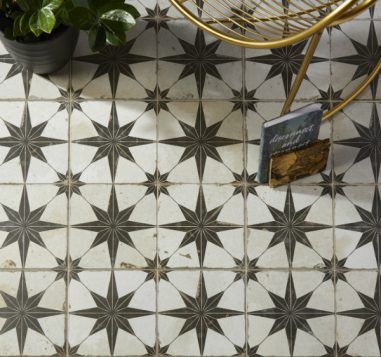 Decorative Ceramic & Porcelain Tiles | Artisans of Devizes Black Ceramic Tiles, Star Tile, New Money, Tile Design Pattern, Ceramic Floor Tile, Victorian Tiles, Patterned Floor Tiles, Small Tiles, Ceramic Floor Tiles