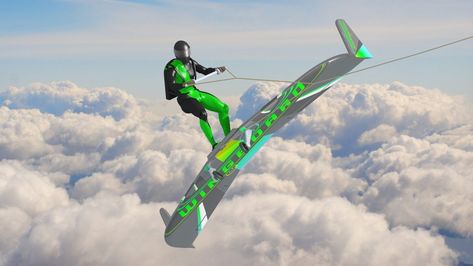 The Next Crazy Adventure Sport: Wingboarding | Outside Online Aviation Engineering, Air Sports, Thrill Seeker, Adventure Sports, Silver Surfer, The Next Big Thing, Small Boats, Kite Surfing, Air Show