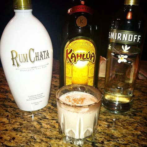 If you love White Russians, you've gotta try this!! Rumchata is my new favorite liqueur! "Russiata"   Ketchup and Soy Sauce: One-Armed Bandit Kahlua And Rumchata Drinks, Homemade Rumchata Recipes, Homemade Rumchata, Rum Chatta Drinks, Rum Chata White Russian, Rumchata Recipes Drink, Rumchata Drinks, Skrewball Whiskey Rumchata, Kahlua Drinks