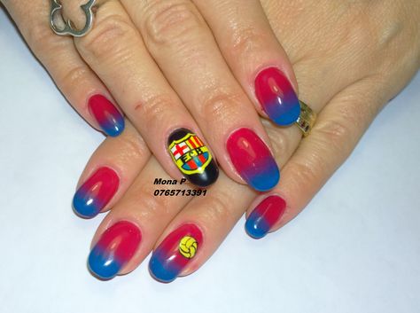 Barca Nails, Barcelona Nails, Nails Only, Nails Inspo, Neymar, Nail Inspo, Barcelona, Nail Art, Football