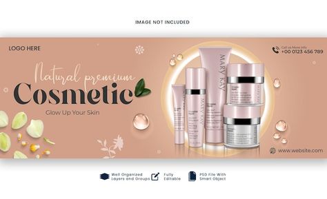 PSD cosmetic skincare social media banne... | Premium Psd #Freepik #psd #cover-facebook #cover #banner-facebook #banner-website Website Banner Design Creative, Cosmetics Banner Design, Skincare Banner Design, Facebook Banner Design, Skincare Social Media, Banner Website, Cover Photo Design, Fb Banner, Cover Facebook