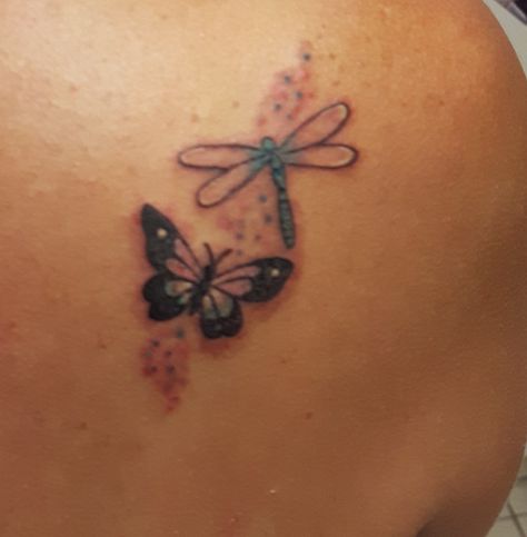 Fly Butterfly, Dragonfly Tattoo Design, Tasteful Tattoos, Cute Little Tattoos, Memorial Tattoo, Dragonfly Tattoo, Butterfly Tattoo Designs, Memorial Tattoos, Dragon Fly