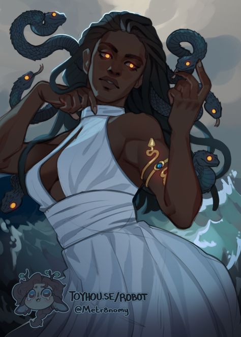 🌱 є𝚐𝚐𝚚𝚚є on Twitter: "this af piece last year for @/zrn_bksh was really popular 👀 https://t.co/bcBm7G5xye" / Twitter Medusa Art, Black Characters, Dnd Art, Mythology Art, Black Love Art, Black Art Pictures, Afro Art, A Snake, Female Character Design