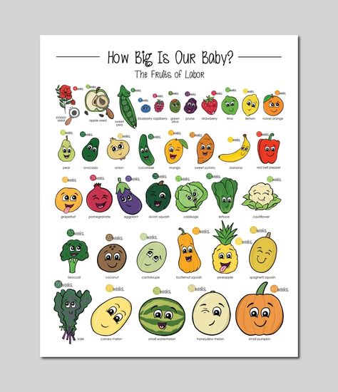 Baby Fruit Size, Pregnancy Fruit, Baby Size By Week, Baby Week By Week, 5 Weeks Pregnant, Gender Reveal Cards, Baby Weeks, Pregnancy Journal, Baby Growth