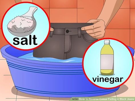 How to Reverse Colour Fading in Black Jeans: 12 Steps How To Fix Faded Black Jeans, Diy Black Dye For Clothes, How To Dye Jeans Black, How To Fade Jeans, Dye Jeans Black, Black Faded Jeans, Dye Clothes, Fancy Sweater, How To Fade