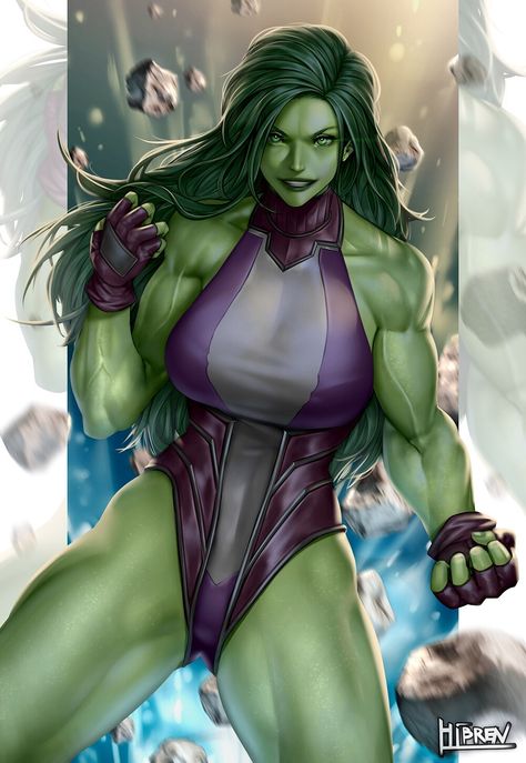 ArtStation - She Hulk fanart, Hibren Art She Hulk Movie, Red She Hulk, Hulk Movie, Jennifer Walters, Marvel Heroines, Hulk Art, Hulk Comic, Female Superhero, Hulk Marvel