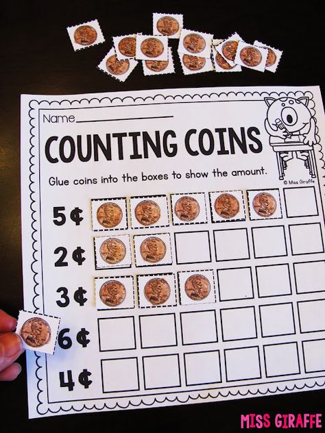 Prek Money Activities, Preschool Money Activities, Money Activities For Preschool, Penny Activities, Morning Tubs First Grade, Counting Money Activities, Money Activities For Kids, Money Games For Kids, Coin Identification