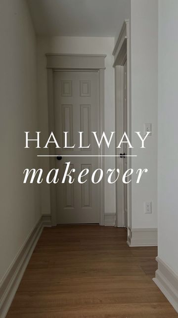 Jess | Furniture Refinisher | DIYer on Instagram: "Simple updates for a BIG impact! 🤩 Can you name 3 changes? Follow along for all the details! #hallwaydecor #trimwork #diyprojects #hallway #hallwayinspo #trim" T Shaped Hallway, How To Style A Hallway, 2nd Floor Hallway Ideas, Long Hallway Wall Decor, Hallway Trim Ideas, Big Hallway Ideas, Small Narrow Hallway Ideas, Update Hallway, Upstairs Hallway Decorating