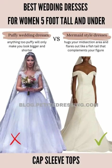 Wedding Dress Guide for Women 5 foot tall and under Bridal Gown For Petite Bride, Wedding Dress For Petite Women, Wedding Dresses For Petite Women, Right Wedding Dress, Puffy Wedding Dresses, Petite Bride, Petite Outfit Ideas, Petite Celebrities, Petite Wedding Dress