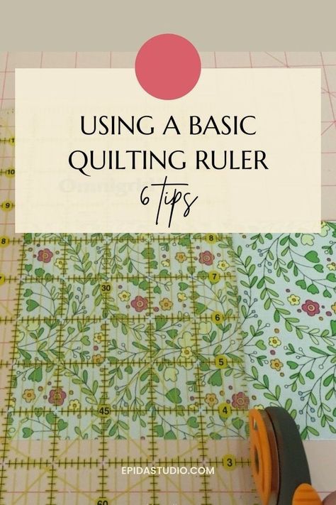 Use your basic quilting ruler safely and efficiently with these tips. This quilt tutorial is helpful for beginners or experienced quilters. How To Use A Quilting Ruler, Easy Quilt Tutorials, Basic Quilting, Quilting Math, Basic Quilt, Quilt Tutorial, Quilting Rulers, Scrappy Quilt, Quilting For Beginners