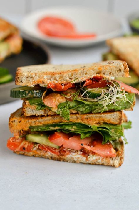 Veggie Mediterranean Sandwich Hummus Veggie Sandwich, Lentil Sandwich, Red Lentil Hummus, Mediterranean Sandwich, Lentil Hummus, Hummus Sandwich, Tofu Sandwich, Spinach Wraps, Sourdough Bread Sandwiches