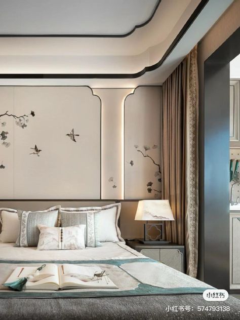 Chinese Bedroom, Indochine Interior, Chinese Style Interior, Hotel Room Interior, Home Styles Exterior, Bedroom Interior Design Luxury, Hotel Room Design, Modern Bedroom Interior, Ceiling Design Bedroom