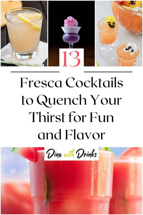 Collage of 4 fresca cocktails. Cocktails With Fresca Soda, Fresca Cocktail Vodka, Fresca Cocktail, Fresca Drinks, Cocktail Ideas, Vodka Drinks, Vodka Cocktails, Gin Cocktails, Weekend Brunch