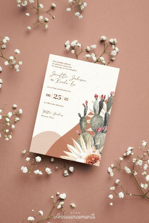 Desert Theme Wedding Invitations, Desert Wedding Invitations, Western Stationary, Southwest Wedding Invitations, Desert Theme Wedding, Desert Invitations, Eid Theme, Cactus Wedding Invitations, Desert Wedding Ideas