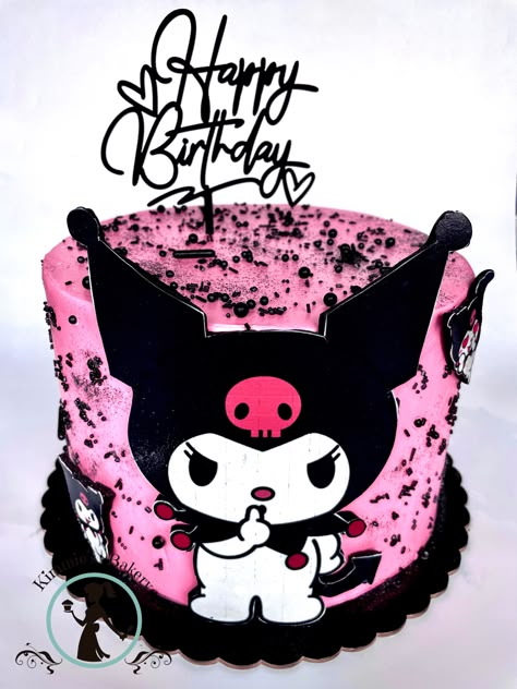 Kuromi Party Ideas Decoration, Kuromi Birthday Party Ideas, Kuromi Birthday Cake, Pastel Kuromi, Hello Kitty Birthday Decorations, Kuromi Cake, Hello Kitty Birthday Theme, Hello Kitty Birthday Cake, Walpaper Hello Kitty