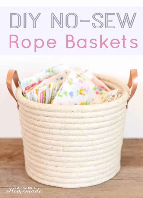 Cloth Pumpkins, Rope Basket Tutorial, Storage Baskets Diy, Baskets Diy, Diy Rope Basket, Rope Projects, Rope Baskets, Rope Diy, Basket Crafts