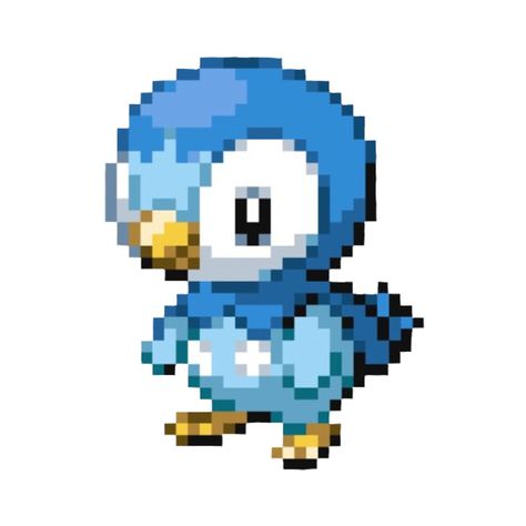 Pokemon White Background, Piplup Icon, Pokémon Sprites, Pokémon White, Water Type Pokemon, Pokemon Pixel, Pokemon Sprites, Pixel Art Pokemon, Pokemon Stickers