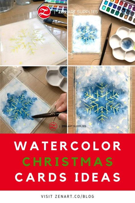 DIY watercolor Christmas cards are lovely and perfectly enjoyable for anyone to create. Plus anyone who receives it will feel special knowing you lovingly hand-painted it yourself. Even when you're pressed for time, you'll still be able to churn out simple yet very charming cards. Visit ZenART to check out these watercolor Christmas card ideas to inspire and guide you! Watercolor Christmas Cards Ideas, Diy Watercolor Christmas Cards, Watercolor Christmas Card Ideas, Watercolor Christmas Trees, Nativity Christmas Cards, Hand Painted Christmas Cards, Diy Watercolor Cards, Watercolor Christmas Cards Diy, Christmas Cards Ideas