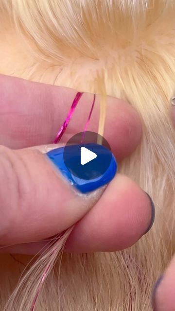 How To Do Tinsel In Hair, Tinsel Hair How To, Hair Tinsel Slip Knot, Braid In Tinsel, Braid Thread In Hair, How To Put Hair Extensions In Tutorials, Tinsel In Short Hair, How To Tinsel Your Hair, Hair Tinsel Natural Curly Hair