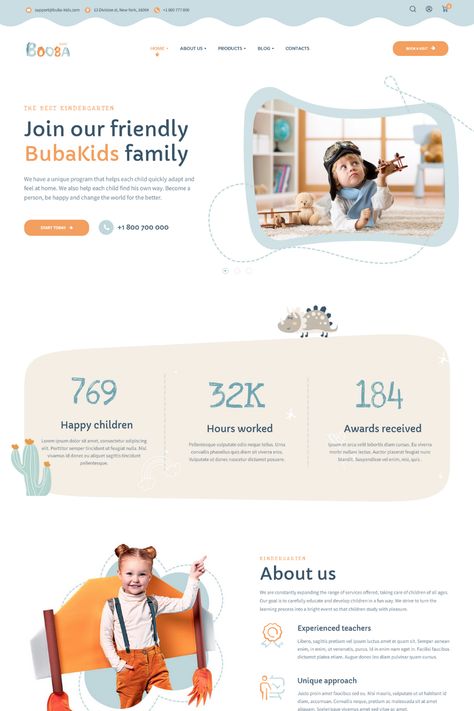 Booba is a kindergarten and preschool WordPress theme that is fully compatible with Elementor and Gutenberg. It is easy to use and customize, and comes with a variety of features that are perfect for early childhood education #Preschool_Website_Design_Inspiration #Kindergarten_Website_Design_Inspiration #Nursery_Website_Design #Kindergarten_Website_Design Pediatric Website Design, Kindergarten Website Design Inspiration, Nursery Website Design, Parenting Website Design, Kindergarten Website Design, Preschool Website Design, Daycare Website Design, Childcare Website Design, Kids Website Design Inspiration