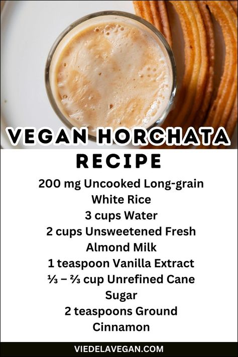 Vegan Horchata Recipe Vegan Horchata Recipe, Vegan Horchata, Homemade Horchata, Horchata Recipe, Flavored Waters, Vegan Drinks Recipes, Drink At Home, Vegan Drinks, Refreshing Food