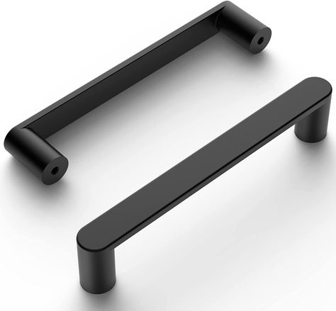 Amerdeco 10 Pack ZH0005MB Matte Black 5 Inch(128mm) Hole Centers Kitchen Cabinet Pulls Hardware Modern Kitchen Handles for Cabinets Cupboard Handles Drawer Pulls - - Amazon.com Black Modern Cabinet Hardware, Modern Cabinet Hardware Kitchen, Kitchen Handles Black, Kitchen Cabinet Pulls Hardware, Black Hardware Kitchen, Contemporary Black Kitchen, Modern Kitchen Handles, Black Kitchen Hardware, Handles For Drawers