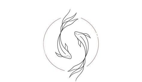 Minimalist Chest Tattoo, Koi Fish Circle, Fishbowl Tattoo, Pez Koi Tattoo, Pink Floyd Tattoo, Carp Tattoo, Small Symbol Tattoos, Bad Father, Sea Tattoo