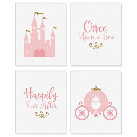 Princess Nursery Theme, Linen Paper Texture, Disney Princess Nursery, Castle Nursery, Gold Castle, Disney Princess Room, Crown Art, Princess Nursery, Adorable Nursery