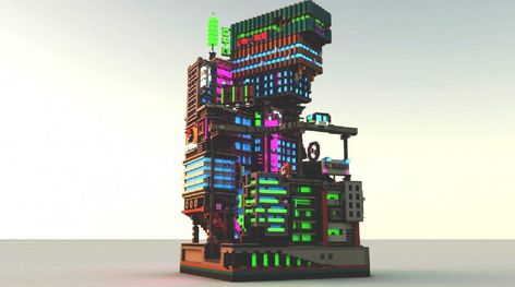 Minecraft Hologram Build, Neon City Minecraft, Minecraft Neon Build, Neon Minecraft Builds, Minecraft Cyberpunk House, Minecraft Nightclub, Futuristic Minecraft Builds, Minecraft Cyberpunk City, Cyberpunk Minecraft Builds