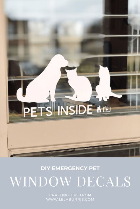 pet window decals for firefighter rescue awareness Cricket Dog Projects, Cricut Projects Pets, Cricut Window Decals, Pet Projects, Pet Cricut Projects, Pet Supplies Organization, Dog Window, Dog Crafts, Cricut Projects Beginner