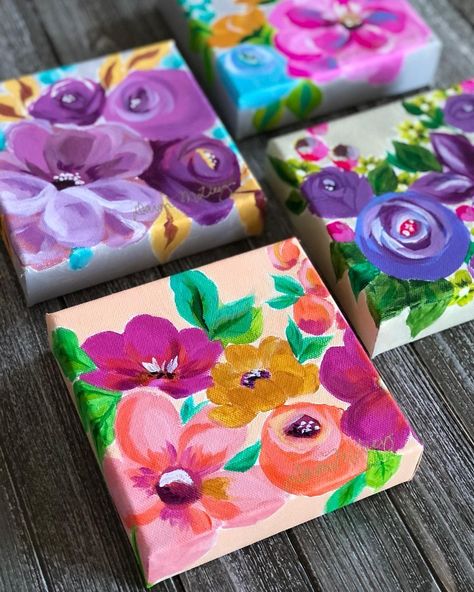 Dawn McVey - Artist | Mornin’, Friends! In honor of Small Business Saturday, I thought I’d pop in and share a few more of my Joy In Every Season paintings that… | Instagram Group Painting Ideas Canvases, Watercolour Exercises, Artsy Flowers, Friends Painting, Small Diy Gifts, Canvas Painting Projects, Painting 101, Friend Painting, My Joy