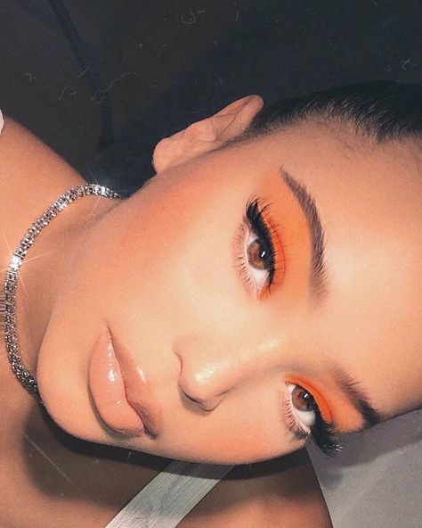 Orange Eye Makeup, Orange Eyeshadow, Michelle Phan, Orange Makeup, Natural Makeup Tutorial, Makeup Eye Looks, James Charles, Looks Black, Makeup For Black Women