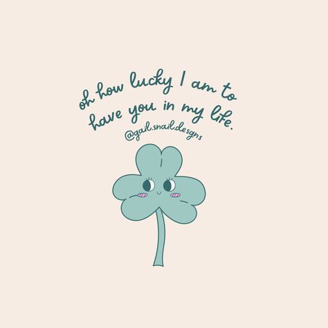 Cute clover with quote Four Leaf Clover Quotes, Clover Quote, Mac Background, Clover Plant, Mac Backgrounds, How Lucky I Am, Au Ideas, Redbubble Stickers, How Lucky Am I