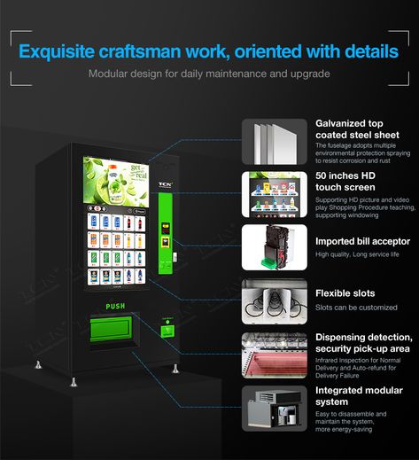 Smart touch screen/advertising vending machine Vending Machine, Touch Screen, Screen, Media, Drinks