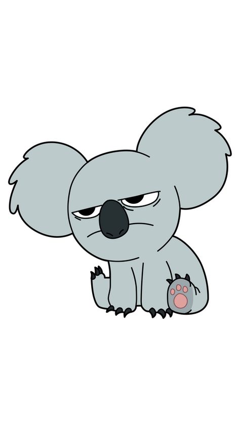 This light gray anthropomorphic koala is called Nom Nom and he is a multibillionaire made famous on the internet for a series of popular videos. The cartoon sticker from We Bare Bears with Nom Nom!. We Bare Bears Koala, Nom Nom We Bare Bears, Koala Cartoon, Koala Sticker, Koala Cute, Cartoon Koala, Koala Drawing, We Bare Bears Wallpapers, Drawing Tutorials For Beginners