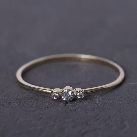 Simple Engagement Ring, 14K Gold Ring Women, Diamond Engagement Ring, Dainty Ring, Purity Diamond Ring, Tiny Diamond Ring, Wedding Bands Simple Engagement Ring for women with 3 gorgeous high quality diamonds💎. The diamond in the center 1.2 mm surrounded by 2 small sparkling Budget Engagement Rings, Gold Ring Women, Tiny Diamond Ring, Band Rings Women, Engagement Ring Dainty, Diamond Ring Wedding, Dainty Diamond Ring, Simple Engagement, Dainty Engagement Rings