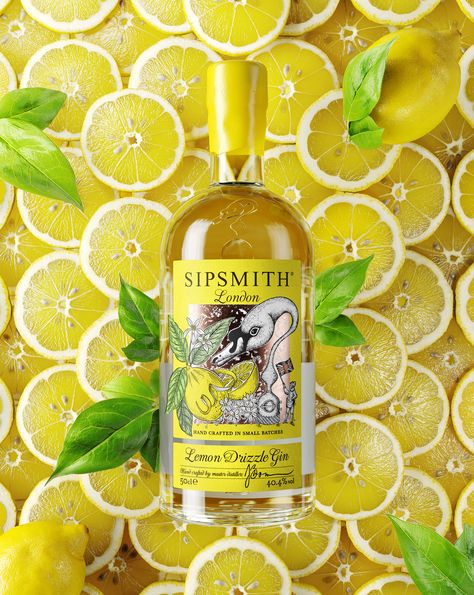 Interior Graphic Design, Sipsmith Gin, 3d Coat, Work Hack, Gin Brands, Gin Bottle, Lemon Drizzle, Gin Bottles, 3d Product