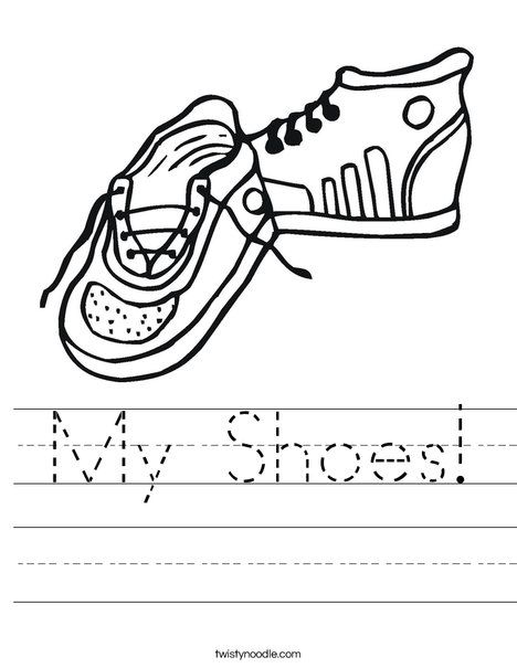 Shoes Worksheet, Make Your Own Shoes, Twisty Noodle, Teaching Preschool, My Shoes, English Class, Kindergarten Worksheets, Kids Prints, School Stuff