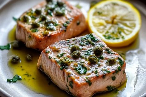 Seared Tuna Steaks with Lemon, Caper & Parsley Butter – recipestasteful Fresh Tuna Steak Recipes, Caper Butter, Seared Tuna Steaks, Impressive Meals, Parsley Butter, Tuna Steak Recipes, Lemon Caper Sauce, Tuna Steak, Seared Tuna