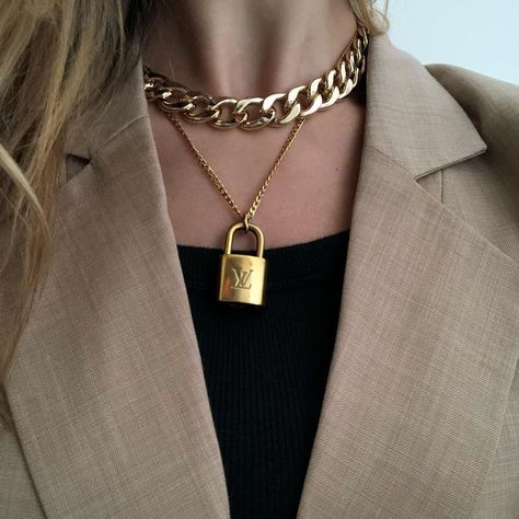 Taylor Alexa on Instagram: “Friday business 🕶💃🏻” Padlock Necklace, Lock Necklace, Authentic Louis Vuitton, Womens Jewelry Necklace, Chain Necklace, Jewelry Necklaces, Louis Vuitton, Women Jewelry, Necklaces