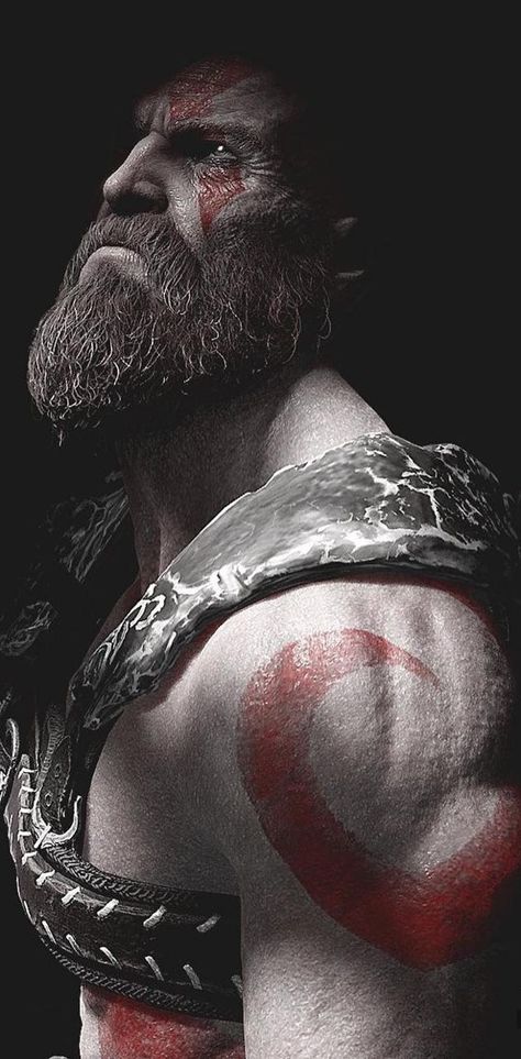 Kratos Wallpaper, 4k Portrait Wallpaper, Beard Length, Amoled Wallpaper, Superhero Art Projects, God Of Wars, Bald Men Style, Games Mobile, Hero Poster