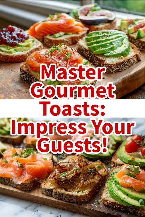 Explore Top Gourmet Toast Recipes to Wow Your Dinner Guests! Sourdough Bread Toppings Ideas, Sourdough Topping Ideas, Sourdough Toast Ideas, Avocado Goat Cheese, Gourmet Toast, Fancy Toast, Toast Ideas, Bread Toppings, Beginner Recipes