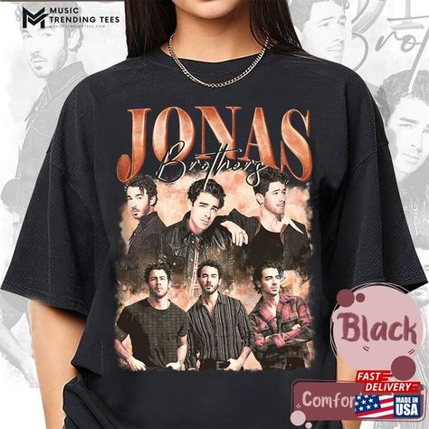 Vintage Jonas Brothers Shirt Five Albums One Night Tour Merch Hoodie T-Shirt Check more at https://musictrendingtees.com/product/vintage-jonas-brothers-shirt-five-albums-one-night-tour-merch-hoodie-t-shirt/ Jonas Brothers Shirt, Merch Hoodie, Brothers Shirts, Tour Merch, Jonas Brothers, One Night, Retro Aesthetic, First Night, Album Covers