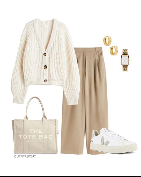 Rok Outfit, 사진 촬영 포즈, Beige Outfit, Beige Pants, Mode Casual, Looks Chic, 가을 패션, Business Casual Outfits, Casual Style Outfits