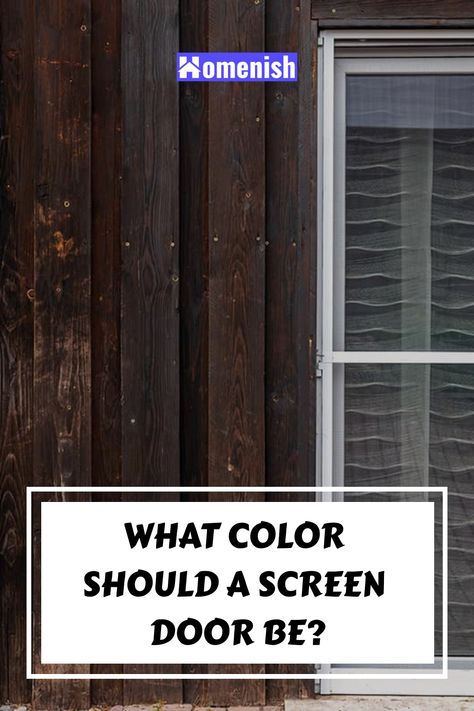 What Color Should a Screen Door Be? Painting A Screen Door, How To Paint A Metal Screen Door, Front Door With Screen Doors, Front Screen Door Ideas, Exterior Screen Doors, Black Screen Door, Screen Door Ideas, Painted Screen Doors, Navy Front Door