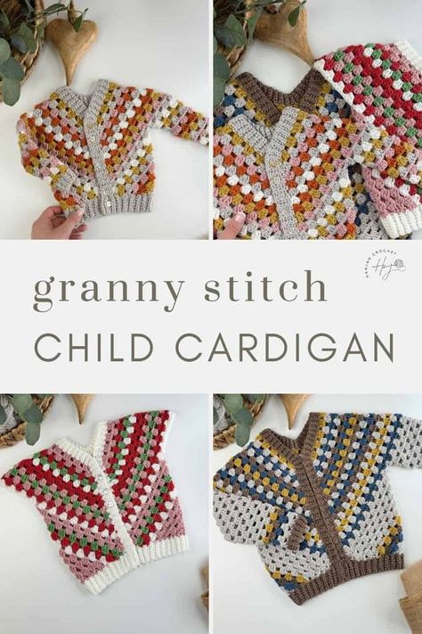 Discover timeless charm with our Granny Stitch Kids Crochet Cardigan Pattern! Perfect for sizes baby to 10 years, this versatile pattern offers cozy warmth and classic style. Granny Square Cardigan Pattern Free Kids, Kids Hexagon Cardigan Crochet, Crochet Baby Cardigan Free Pattern Granny Square, Kids Granny Square Sweater, Granny Square Crochet Sweater Pattern, Kids Sweater Crochet, Crochet Granny Square Ideas, Kids Crochet Cardigan, Crochet Projects For Kids