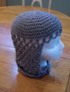 Changed pattern some - used hdc for crown, 8 in first round and increased to 66. Three rows of 66. Followed pattern for the most part for the sides but didn’t decrease. Didn’t attach the strap but... Crochet Chainmail Hood Pattern, Crochet Chainmail Pattern, Medieval Crochet Pattern, Chainmail Crochet, Knit Chainmail, Crochet Chainmail, Halo Crochet, Medieval Crochet, Medieval Dinner