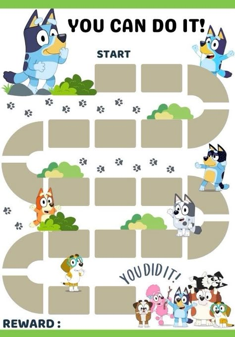 Bluey reward chart, A4 Bluey Activity Sheets, Bluey Activities, Bluey Classroom, Bluey Party Games, Bingo Funny, Bluey Bingo, Reward Chart Kids, Bluey Birthday, Silly Kids