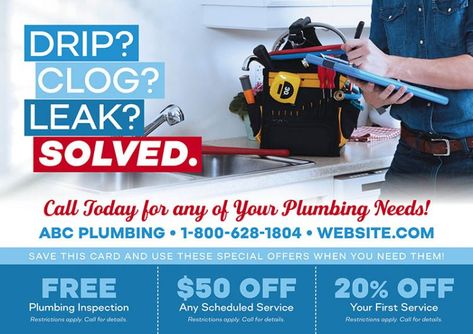 Check out this Plumbing direct mail postcard idea. Postcard Idea, Postcard Marketing, Postcard Ideas, Direct Mail Postcards, Ad Ideas, Direct Mail, Marketing Ideas, Plumbing, Like You