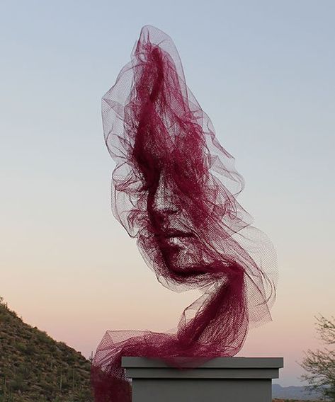 benjamin shine defies gravity with his latest ethereal sculpture 'quietude' Benjamin Shine, Scale Art, Tableau Art, Unique Paintings, Abstract Faces, Outdoor Sculpture, Tulle Fabric, British Artist, Installation Art